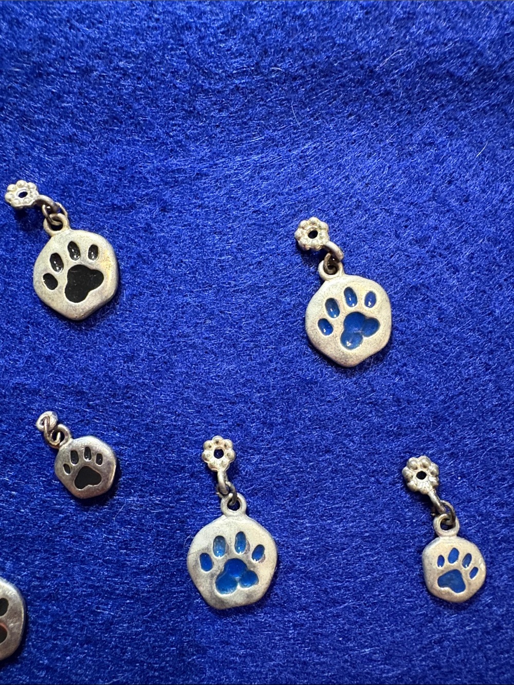 Silver Paw Charms for Small Pets Collar - Silver or Charm Bracelet
